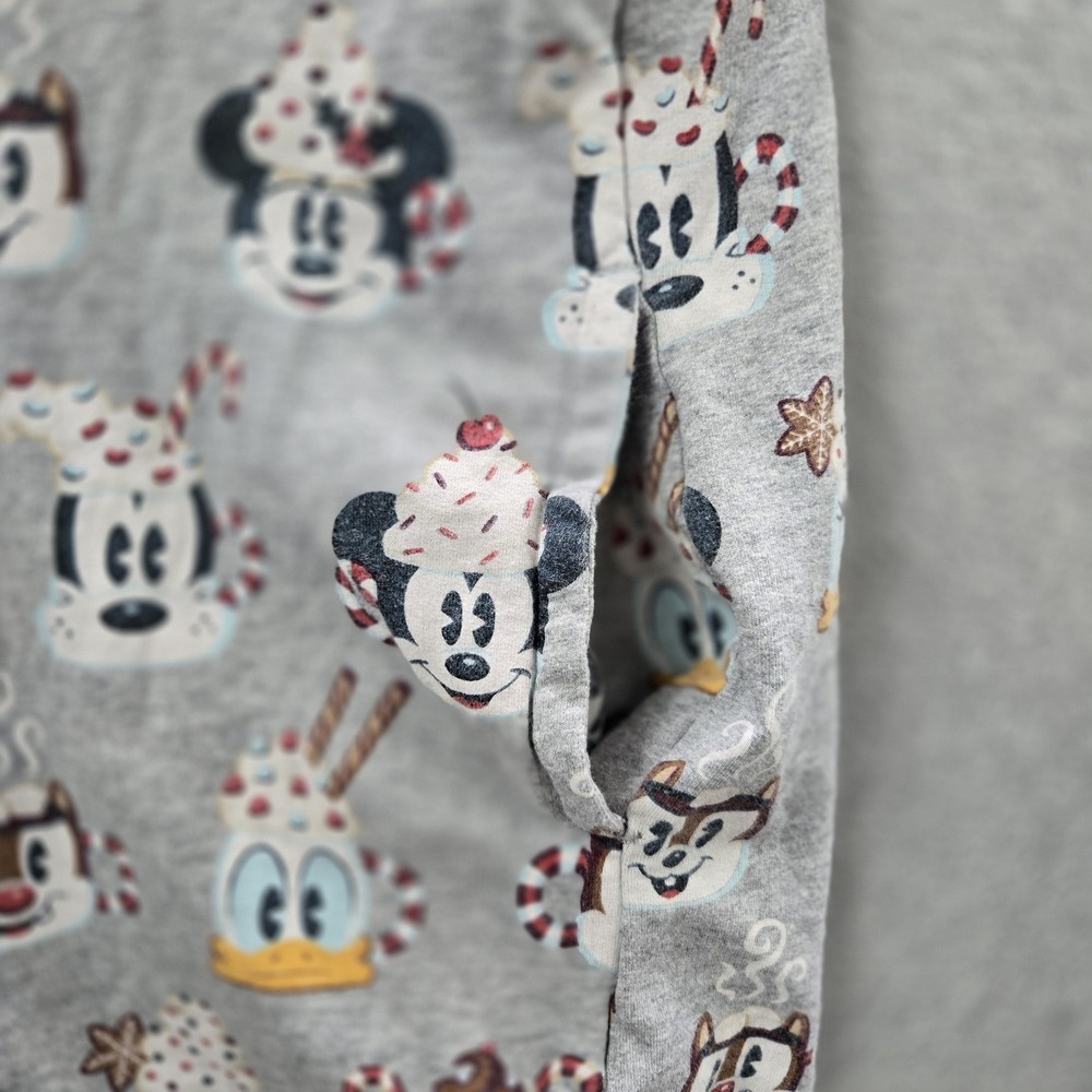 Disney Parks Men Sleepwear XL Gray One‎ Piece Pajamas Mickey Jumpsuit - Picture 14 of 15